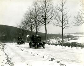 Photograph: RAF cars in snow