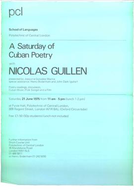 A Saturday of Cuban Poetry with Nicolas Guillen