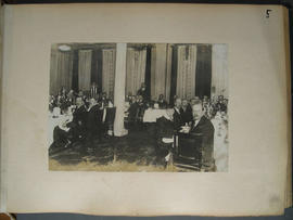 [page 5] One photograph: dinner; Regent Street Polytechnic; Sir Kynaston Studd; W R Applegarth; J...