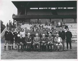 Team photograph in front of Chiswick Stadium