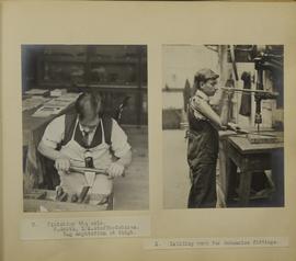 Photograph: bootmaking and drilling